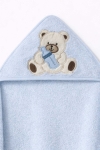 Бебешка хавлия за баня с тривка, син цвят 