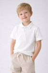 Детска тениска за момче, бял цвят