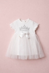 Бебешка рокля с къс ръкав, бял цвят
