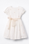 Детска рокля с къс ръкав, бял цвят 