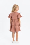 Детска рокля с къс ръкав, кафяв цвят