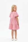 Детска рокля с къс ръкав, розов цвят