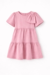 Детска рокля с къс ръкав, розов цвят