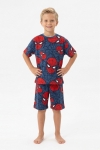Детска пижама за момче с къс ръкав Spiderman, син цвят  