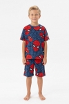 Детска пижама за момче с къс ръкав Spiderman, син цвят  