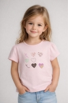 Детска тениска за момиче, розов цвят