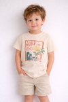 Детска тениска за момче, бежов цвят