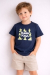 Детска тениска за момче, тъмно син цвят