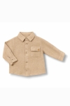 Детска риза за момче с дълъг ръкав, бежов цвят