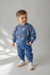 Детски комплект за момче с дълъг ръкав, син цвят  