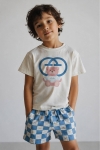 Детски комплект за момче с къс ръкав, бежов цвят