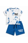 Детски комплект за момче с къс ръкав, син цвят