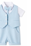 Официален бебешки комплект за момче с къс ръкав, светло син цвят