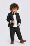 Официален детски комплект за момче с дълъг ръкав, черен цвят 