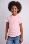 Детска тениска за момиче, светло розов цвят