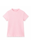Детска тениска за момиче, светло розов цвят