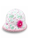 Детска шапка за момиче, бял цвят