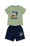 Детски комплект за момче с къс ръкав, зелен цвят