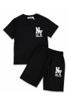 Детски комплект за момче с къс ръкав, черен цвят 