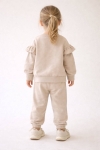 Детски комплект за момиче с дълъг ръкав, бежов цвят