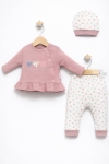 Бебешки комплект за изписване 3 части, розов цвят 