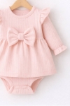 Бебешка боди рокля, розов цвят