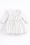 Бебешка рокля с дълъг ръкав, бял цвят