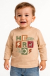 Детска блуза за момче, бежов цвят  