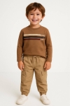 Детска блуза за момче с дълъг ръкав, кафяв цвят