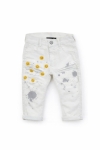 Детски дънки за момче, бял цвят 