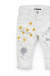 Детски дънки за момче, бял цвят 