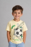 Детска тениска за момче, светло жълт цвят 