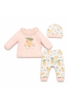Бебешки комплект за изписване 3 части, светло розов цвят
