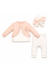 Бебешки комплект за изписване 3 части, светло розов цвят