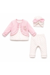 Бебешки комплект за изписване 3 части, розов цвят