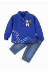 Детски комплект момче дълъг ръкав, син цвят