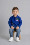 Детски комплект момче дълъг ръкав, син цвят