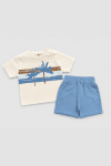 Детски комплект за момче с къс ръкав, син цвят 
