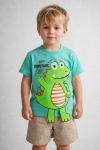 Детска тениска за момче, цвят тюркоаз