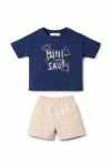 Детски комплект за момче с къс ръкав, син цвят