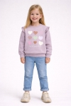 Детска блуза за момиче дълъг ръкав, лилав цвят
