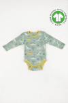 Бебешко боди органичен памк с дълъг ръкав,  цвят мента