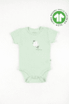 Бебешко боди органичен памук с къс ръкав, цвят мента 