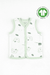 Детски елек органичен памук, светло зелен цвят 