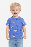 Детска тениска за момче, син цвят   