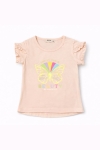 Детска тениска за момиче, светло розов цвят
