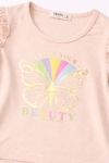 Детска тениска за момиче, светло розов цвят