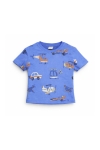 Детска тениска за момче, син цвят   