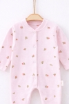 Бебешки гащеризон за момиче с дълъг ръкав, розов цвят