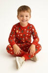 Детска пижама с дълъг ръкав Коледа,червен цвят